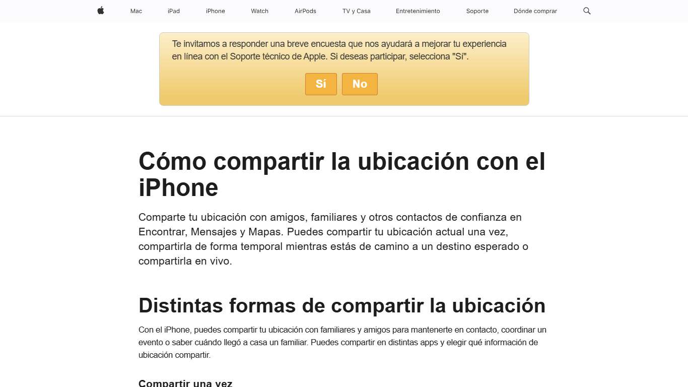 Cómo compartir la ubicación con el iPhone - Soporte técnico de Apple